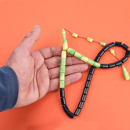 Katalin Dinlenmi� �ift Renk Usta ��i �mzal� Yumu�ak Kesme Kesim 8x13mm Tesbih