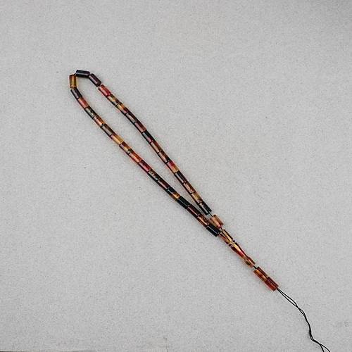 S�kma Kehribar Kesme Kesim 6x10mm Tesbih P�sk�ls�z Sar� K�rm�z�