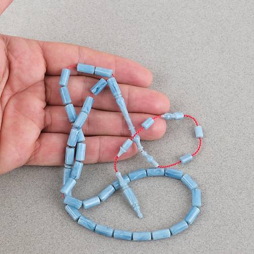 Katalin �ubuk Usta ��i Kesme Kesim 5x11mm Tesbih -A��k Mavi�