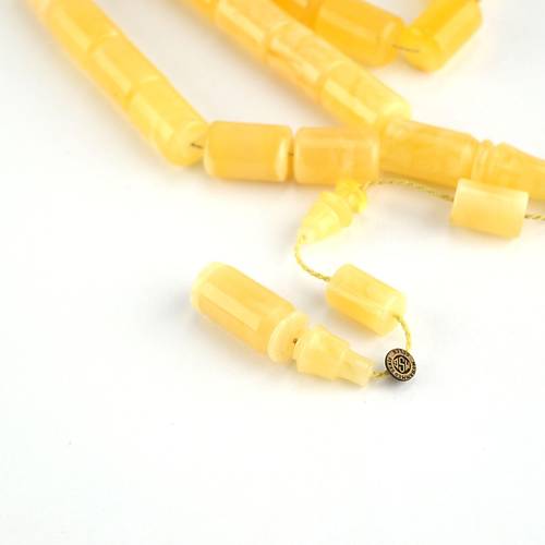 Rus Kaya Damla Fosil Amber Kesme Kesim 8.5x13mm Tesbih