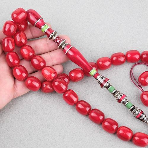 Skma Kehribar zel Gm Nak mame Kapsl Kesim 15x17,5mm Tesbih