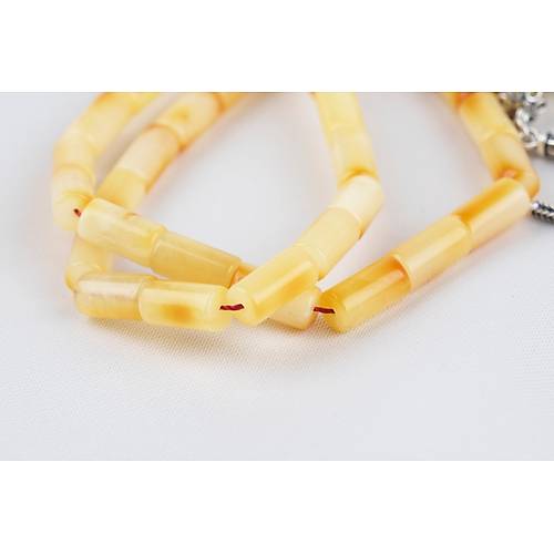 Rus Kaya Damla Kehribar 925Ayar G�m�� P�sk�l Kesme Kesim 5x10mm Tesbih