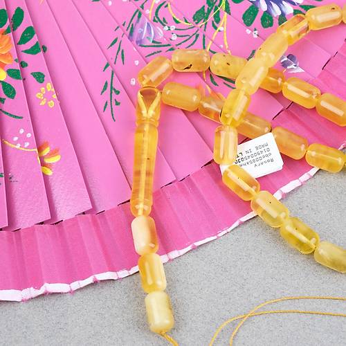 Kaya Damla Kehribar -Balt�k Kaps�l Kesim 8.5x14mm Tesbih