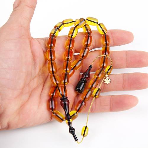 Ate� Kehribar �mzal� F�r�nl� �mame Kaps�l Kesim 8x12.5mm Tesbih