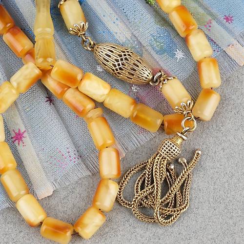 Rus Kaya Damla Kehribar 925Ayar G�m�� P�sk�l Kaps�l Kesim 6x9mm Tesbih