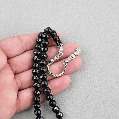 Erzurum Oltu Gm ileme El Boy 925Ayar Gm Pskl Tekerlek Kesim 7x8mm  Tesbih