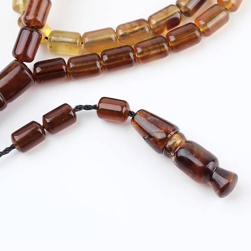 Sumatra Kaya Damla Kehribar Kapsl Kesim 8.5x12mm Tesbih