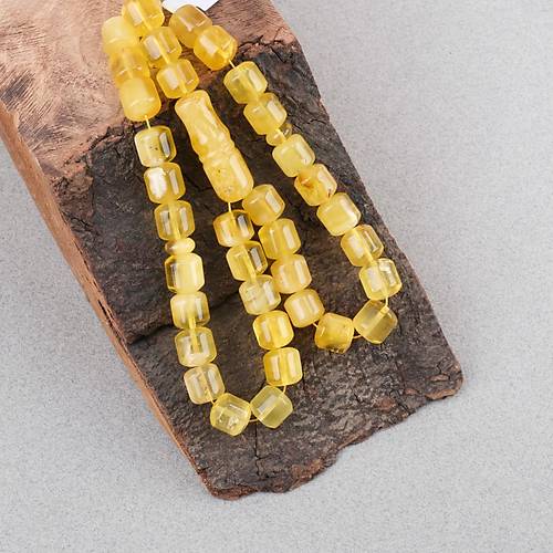 Kaya Damla Kehribar -Balt�k Tekerlek Kesim 9.5x10mm Tesbih