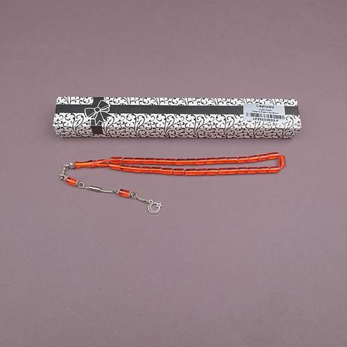 U�ak Cam� Kesme Kesim 6x10mm Tesbih Alpaka P�sk�ll� �effaf Turuncu