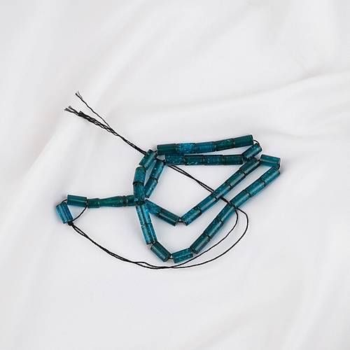 S�kma Kehribar Bilek Boy Kesme Kesim 5x9mm Tesbih -Koyu Ye�il