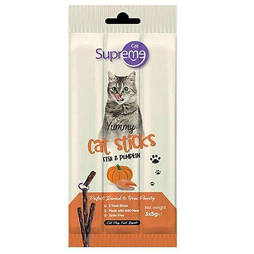 Supreme Cat Ton Balkl ve Bal Kabakl Stick Kedi dl Mamas 3X15