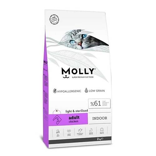 Molly Dk Tahll Hipoalerjenik Tavuklu Ksrlatrlm 2 kg Yetikin Kedi Mamas