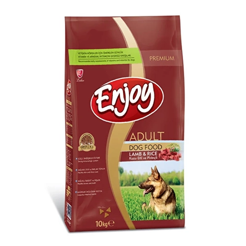 Enjoy Kuzu Etli ve Pirinli 10 kg Yetikin Kuru Kpek Mamas