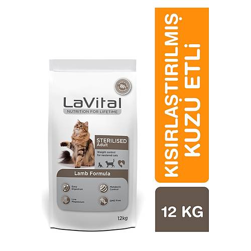 LaVital Kuzu Etli 12 kg K�s�rla�t�r�lm�� Yeti�kin Kedi Mamas�