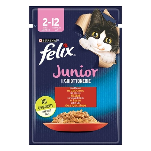 Felix Sensations Junior Taze Jle erisinde Sr Etli Yavru Ya Kedi Mamas 85 gr