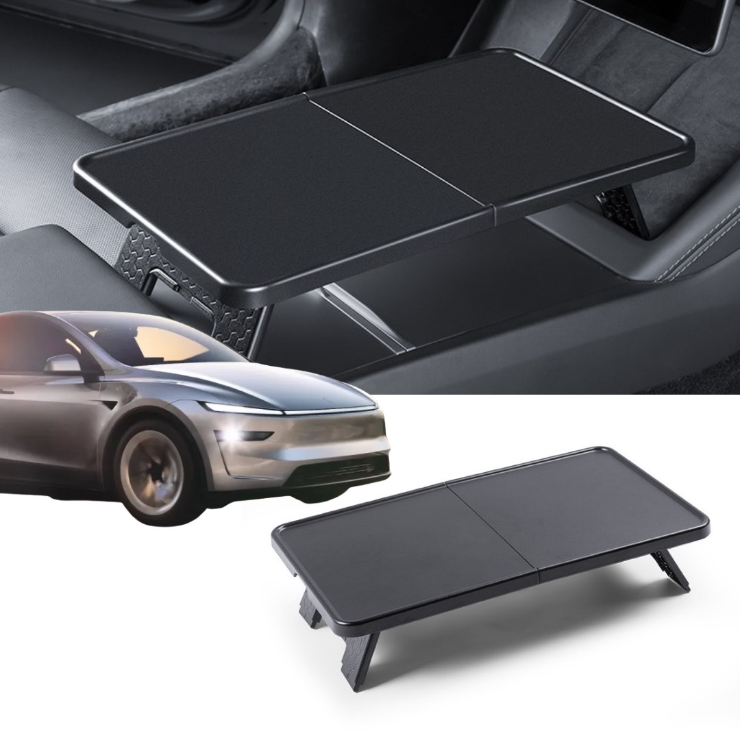 Tesla Juniper Ön Orta Konsol Çok Amaçlı Katlanır Masa, Siyah Renk