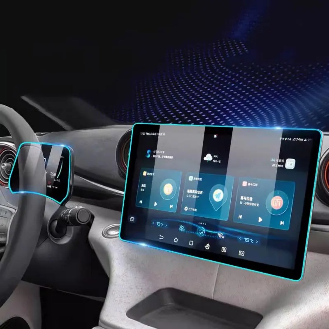 BYD Dolphin Ön Kadran ve Orta Ekran Koruyucu Film Seti, 2 Adet,  Temperli Ultra Koruyucu Cam
