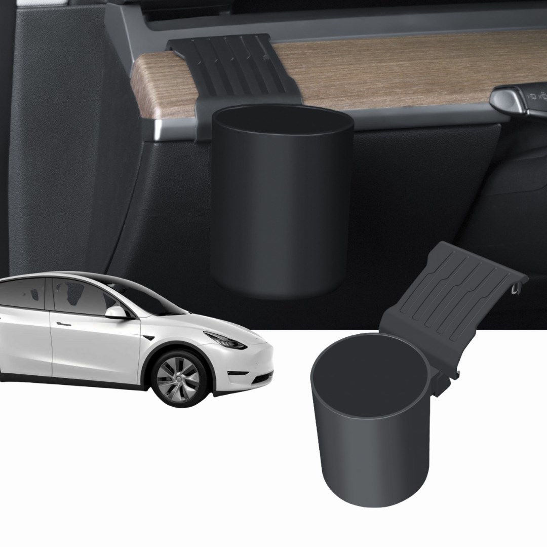 Tesla Model Y / Model 3 Ön Göğüse Takılan Bardak Tutucu, Siyah Renk