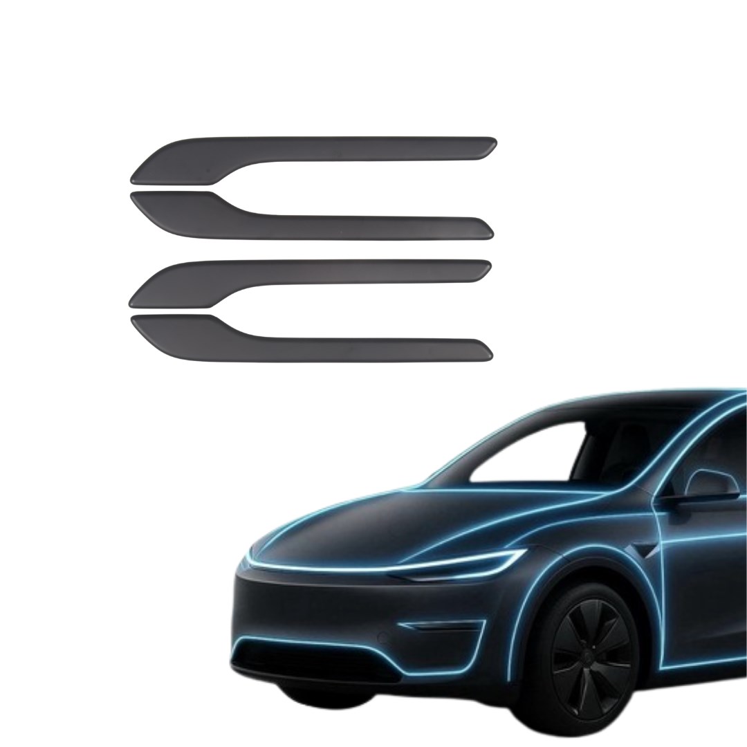 Tesla Model Y / Juniper / Model 3 Kapı Açma Kolu, 4 Adet Set Olarak, Mat Siyah Renk