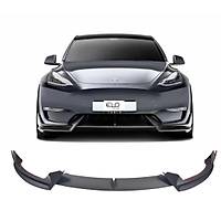 Tesla Model Y �n Tampon Alt Spoyler, 3 Par�a Set Olarak, Mat Karbon Siyah Renk