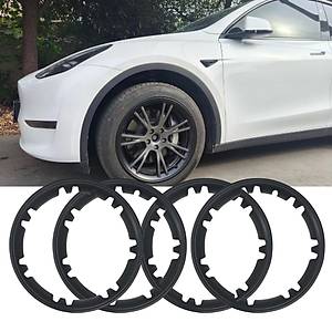 Tesla Model Y Entegre Jant Koruma Halkas� Seti 19 �n�, 4 Adet Set Olarak, Mat Siyah Renk