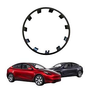 Tesla Model Y INTEGRATED Jant Kapa�� Koruma Halka Seti 21 �n�, Mat Siyah