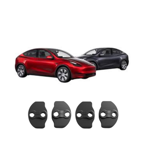 Tesla Model Y / Model 3 Kap� Kilidi Koruma  Kapaklar�, 4 Adet Set Olarak, Mat Siyah Renk