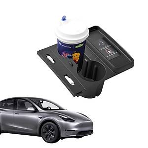 Tesla Model Y / Model 3 Orta Konsol Silikon Bardak, Telefon Tutucu ve Kablo D�zenleyici Siyah Renk