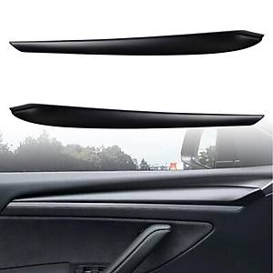 Tesla Model Y / Model 3 �n Kap� Dekoratif Mat Siyah Kaplama, 2 Adet Set Olarak