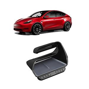 Tesla Model Y  / Model 3 Ekran Alt�na Tak�lan Kablosuz D�zenleyici, Fonksiyonel D��melere Sahip, Siyah Renk