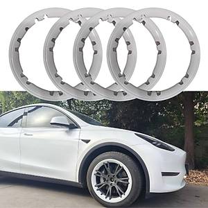 Tesla Model Y Entegre Jant Koruma Halkas� Seti 19 �n�, 4 Adet Set Olarak, Beyaz Renk