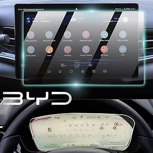 BYD SEAL U �n Kadran ve Orta  Ekran Koruyucu Temperli Ultra Koruyucu Film, 2 Adet Set,