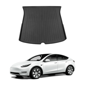 Tesla Model Y  Arka Bagaj Havuzlu Kau�uk Paspas�, �izgili Desenli, �st K�s�m, Siyah Renk