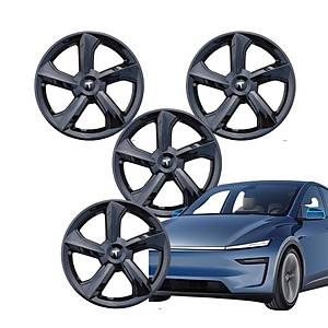 Tesla Juniper LUMIN Jant Kapa�� Seti 19 �n�, Parlak Siyah Renk