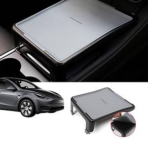 Tesla Model Y / Model 3 �n Orta Konsol �ok Ama�l� Masa, Gri Renk