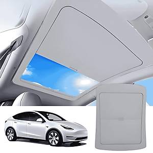 Tesla Model Y  Manuel A��labilir Tavan Perdesi, Gri Renk