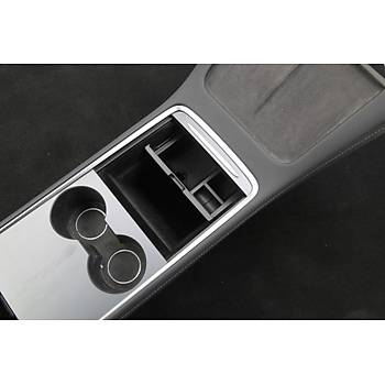 Tesla Model Y / Model 3 Orta Konsol D�zenleyici �st , Kaymaz Y�zey Kaplama, Siyah Renk