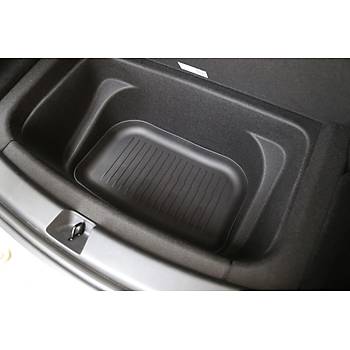 Tesla Model Y  Arka Bagaj Havuzlu Kauuk Paspas, izgili Desen,  Alt Ksm, Siyah Renk