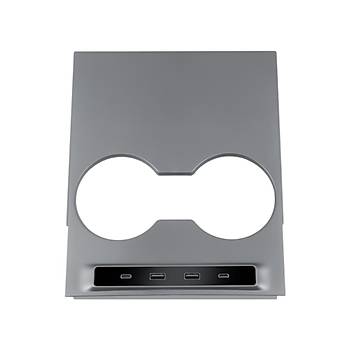 Tesla Model Y / Model 3  Orta Konsol Kaplamas USB Girii Hzl arj 4' l Kablo Merkezi, Siyah