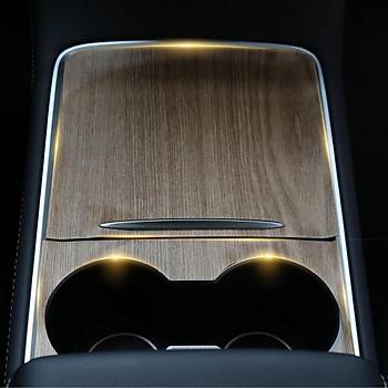 Tesla Model Y  / Model 3 Orta Konsol Ahap Kaplama Stiker,  2 Adet Set Olarak