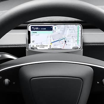Tesla Juniper Direksiyon Arkasna Taklan Silikon Telefon ve Gzlk Tutucu, Siyah Renk