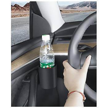 Tesla Model Y / Model 3 Kapya Taklan Bardak Tutucu 4'l Set, Siyah Renk