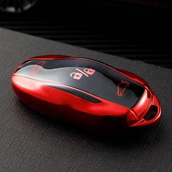 Tesla Model Y / Model 3 Tesla Anahtar Kart Muhafaza Kab, Krmz Renk