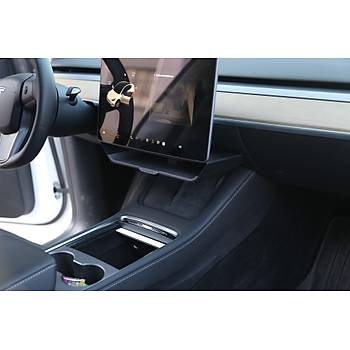 Tesla Model Y Orta Ekran Altna Taklan Geni Dzenleyici Gri, Beyaz ABS+TPE Yksek Kaliteli Plastik