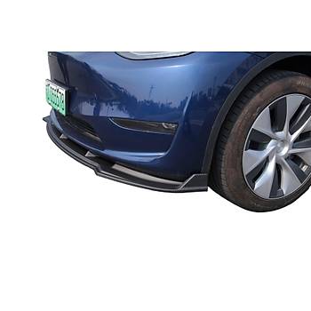Tesla Model Y n Tampon Alt Spoyler, 3 Para Set Olarak, Parlak Siyah Renk