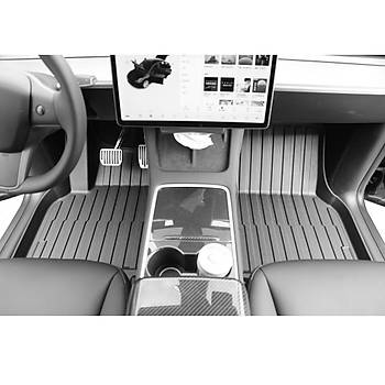 Tesla Model Y Paspas Takm n ve Arka Set Olarak Kabartma Desenli, Siyah Renk