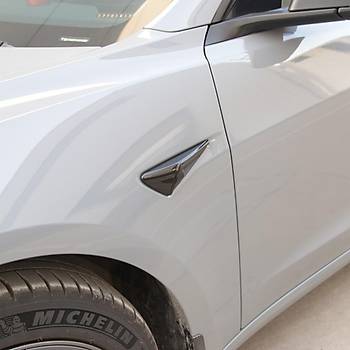 Tesla Model Y Yan Kamera �er�eve Kapa�� Parlak Siyah Kaplama, HW3.0, 2 Adet Set Olarak,