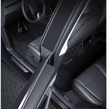 Tesla Juniper n, Arka ve Orta Direk Kap Eik Koruyucu Bakalit ,8 Adet Set, Karbon Mat Siyah Renk