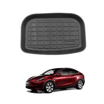 Tesla Model Y Arka Bagaj Havuzlu Kauuk Paspas, Pirin Desenli, Siyah Renk