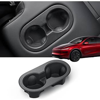 Tesla Juniper Arka Orta Konsol Silikon Bardak Tutucu, Siyah Renk
